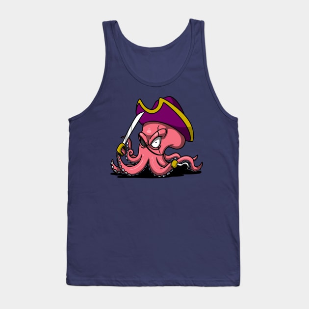 Octopus Pirate Tank Top by underheaven